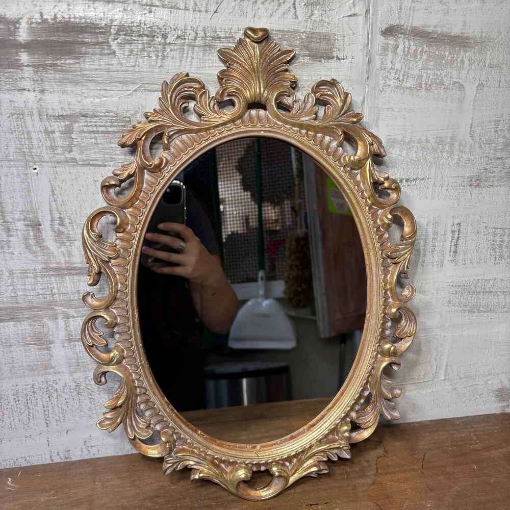 Ornate White and Gold Rococo Wall Mirror